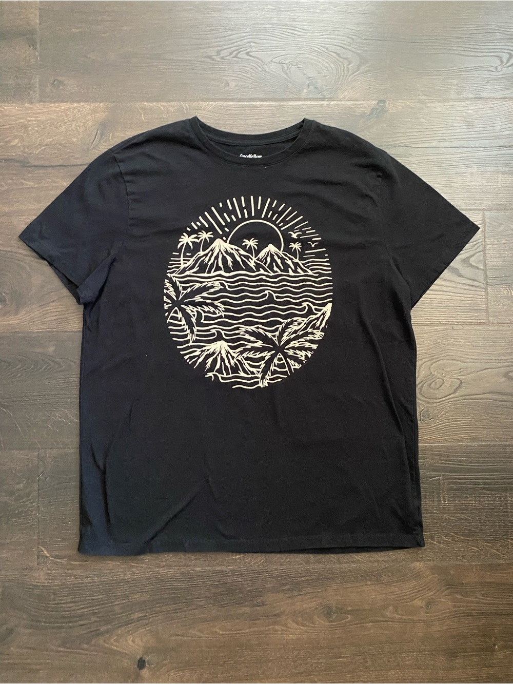Goodfellow & Co Coastal Graphic T Shirt Black Men’s Size L